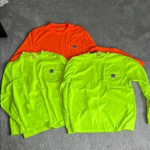 Carhartt Neon Orange and Yellow Long Sleeve Shirts